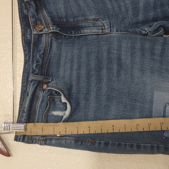 SLIGHTLY USED J. JILL DENIM MEDIUM WASH PATCH DENIM AUTHENTIC FIT SLIM ANKLE 14 - Picture 3 of 16
